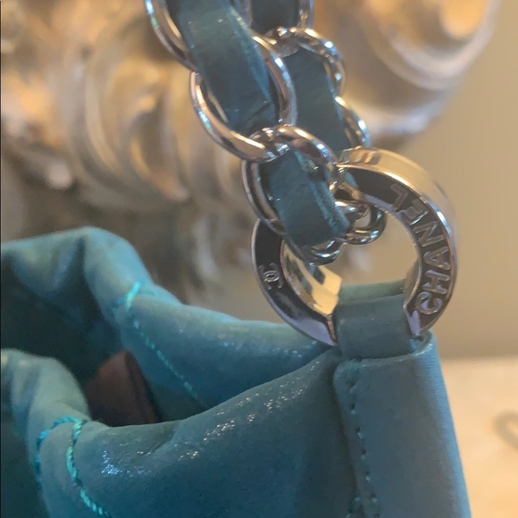 Stunning CHANEL Grand Shopping Tote in Teal - Picture 2 of 8